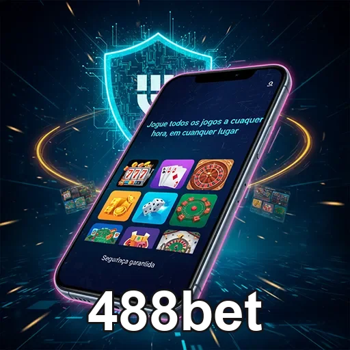 Imagem do aplicativo 488bet exibido na tela, promovendo apostas online no site 488bet.