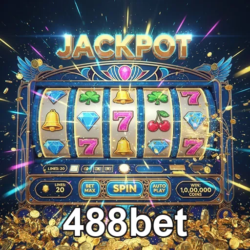 Imagem de slots de cassino no 488bet, site de apostas online, com destaque para jogos de caça-níqueis.