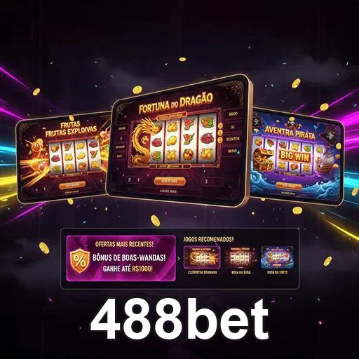 Imagem do site 488bet mostrando opções de apostas esportivas e cassino online na página inicial.